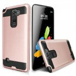 Wholesale LG Stylo 2 Plus MS550 Iron Shield Hybrid Case (Rose Gold)